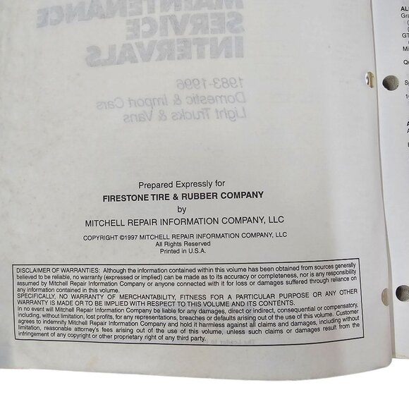 Mitchell Maintenance Service Intervals 1983 - 96 Domestic Import Cars Truck Vans - Picture 6 of 13